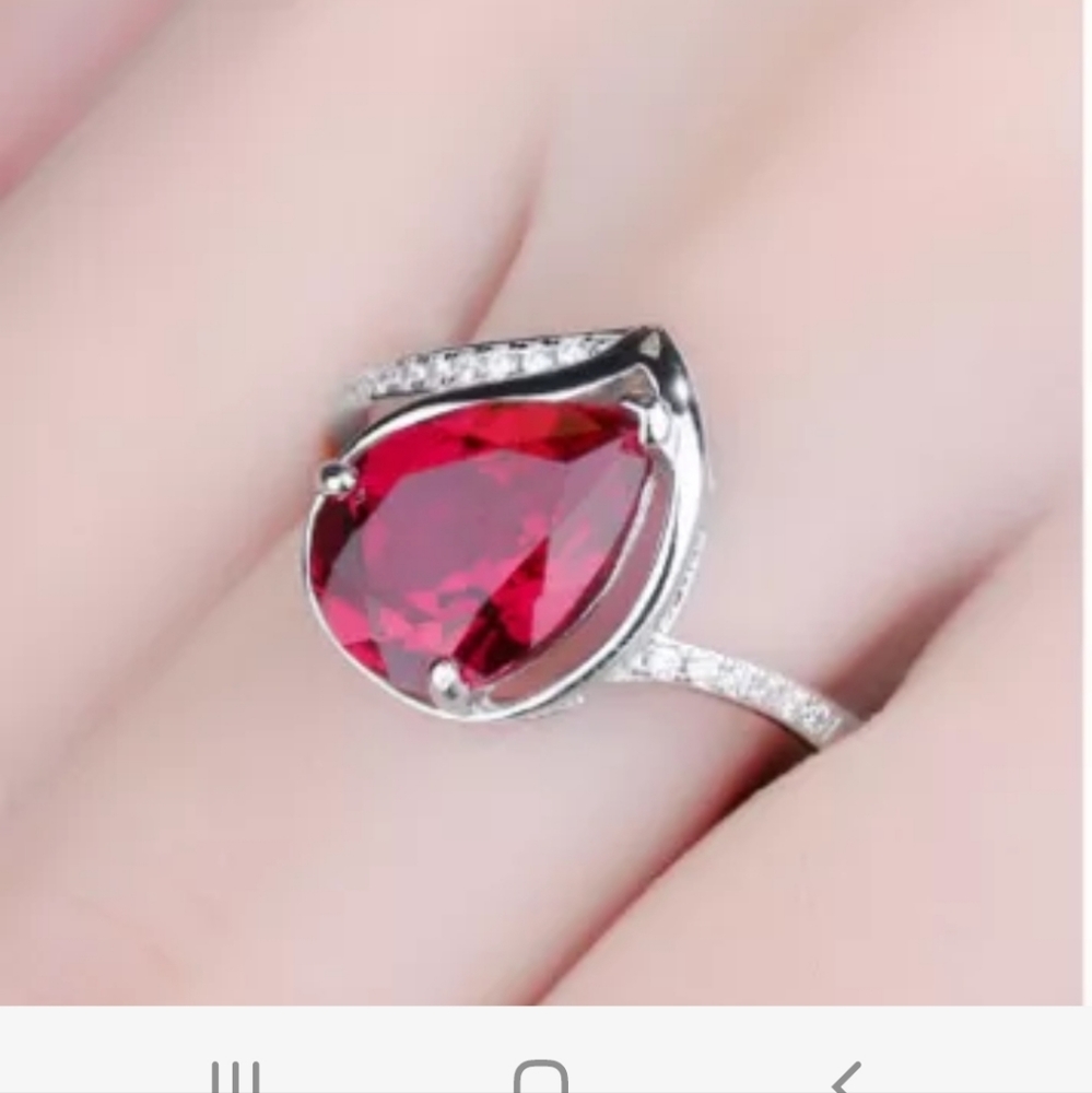 Ruby925 solid sterling silv - Picture 1 of 4